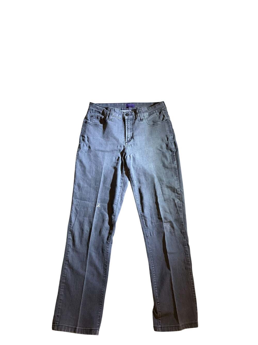 NYDJ Lift Tuck Technology Straight Leg Gray Denim Jeans Size 10